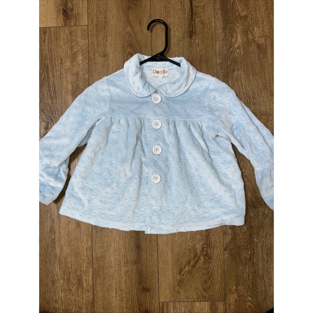 Lolly Wolly Doodle Baby Blue Fleece Coat‎ Sz 4
